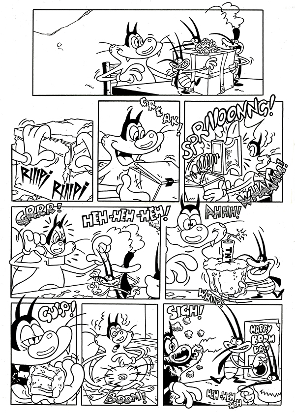 Happy Boom Day – Oggy and the Cockroaches Art For Sale