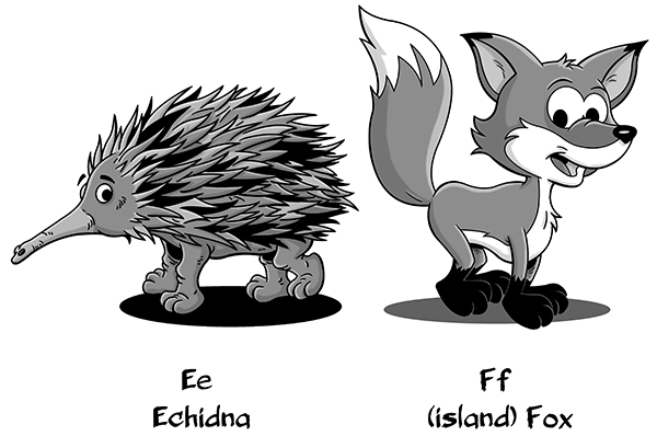 E & F Animal Alphabet Part Three