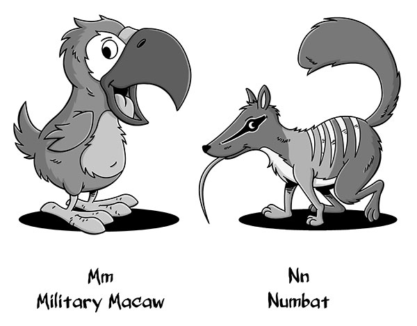 M & N Animal Alphabet Part Seven