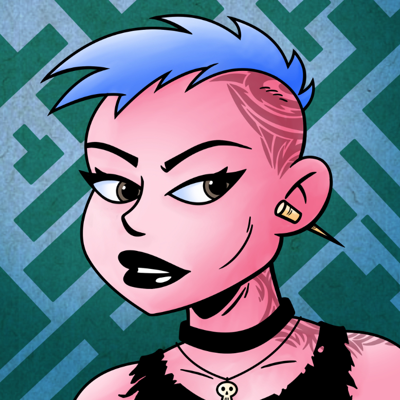 Woman with Blue Mohawk