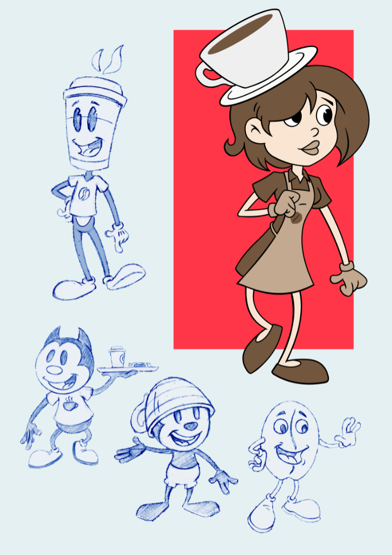 Coffee bar mascot designs