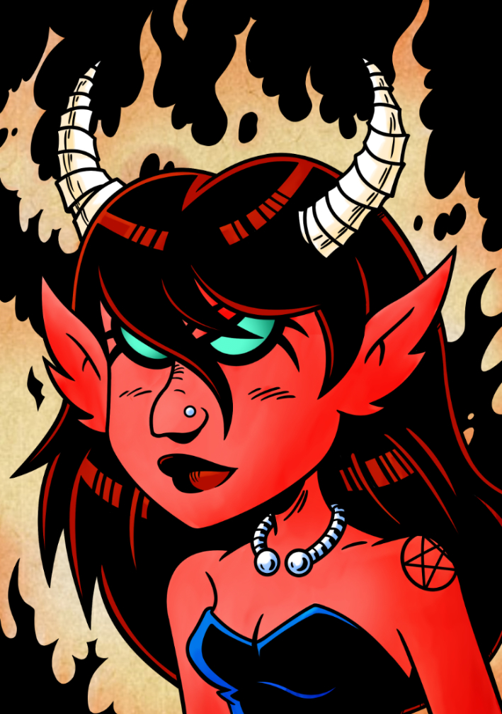 A drawing of a demon for Halloween.