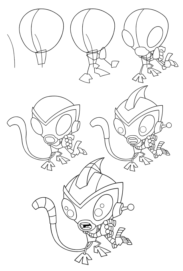 How to draw Nova from Super Robot Monkey Team Hyper Force Go!