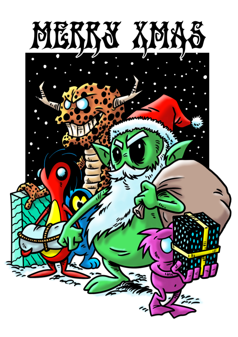 Monster Santa Christmas Card
