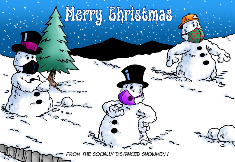 Socially Distanced Snowmen